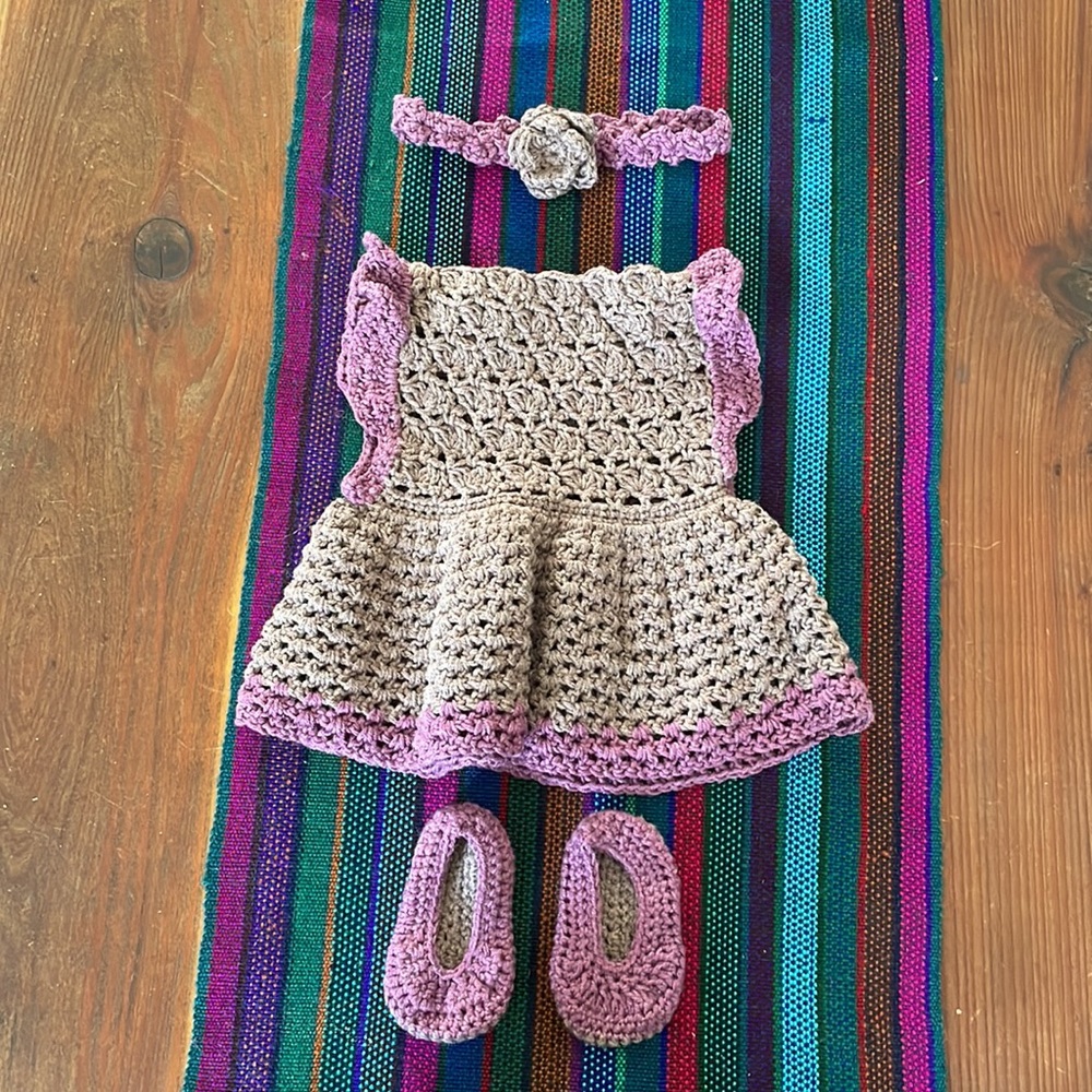 Crochet baby dress set
